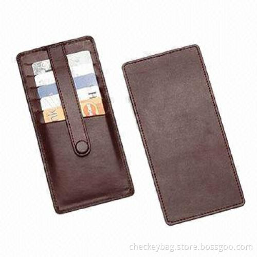 Leather Card Holder with Snap Closure